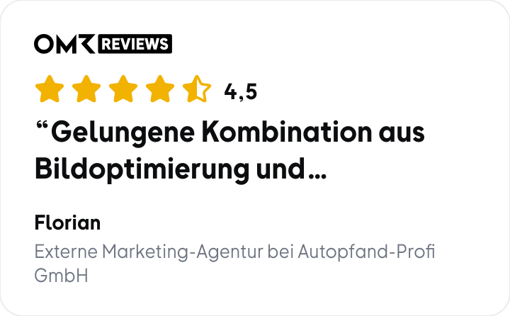 OMR-Bewertung von Florian, 4,5 von 5 Sternen: Gelungene Kombination aus Bildoptimierung und automatischer KI-Kennzeichnung für WordPress